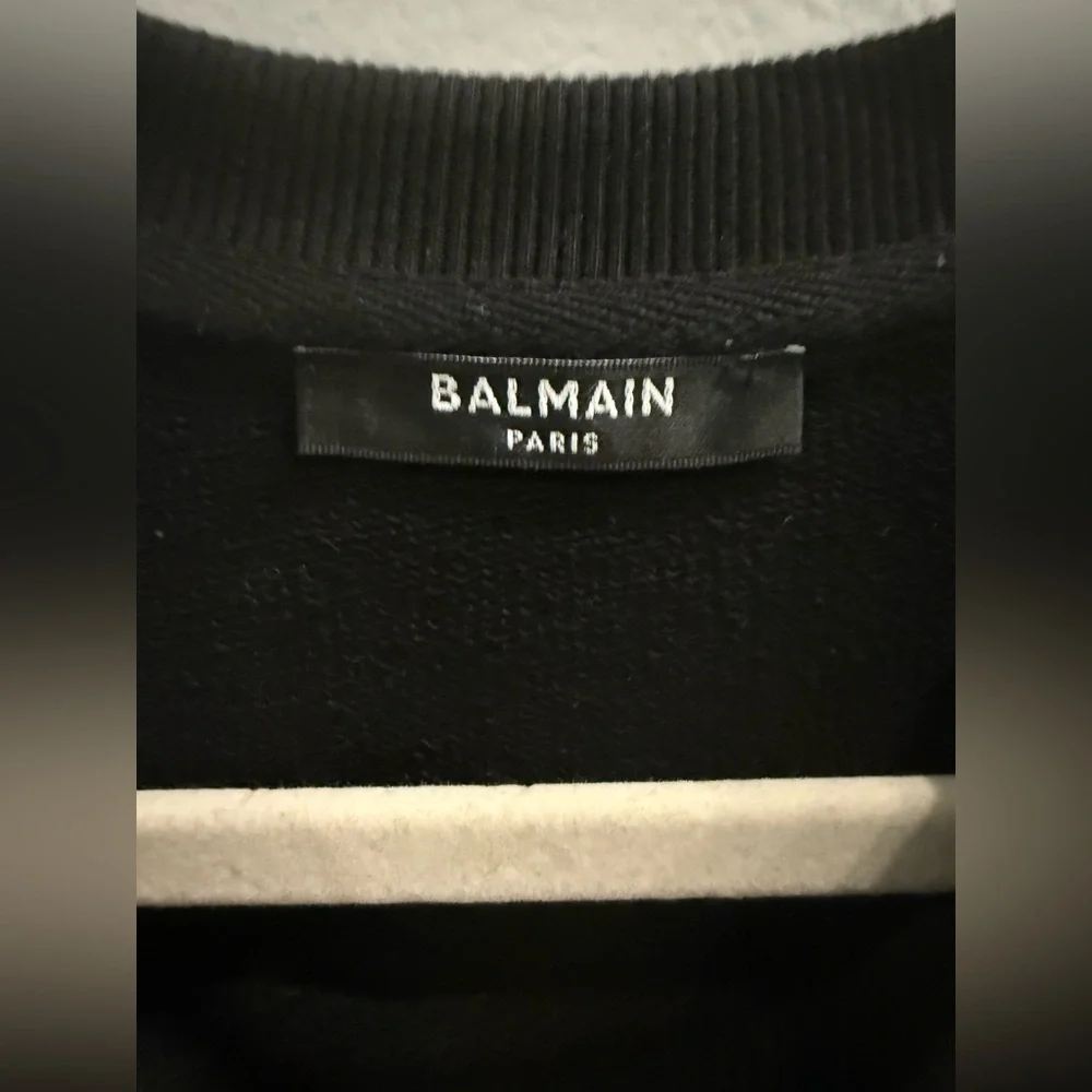 NWOT Vintage pullover Balmain Men’s Embroidered Oversized Sweatshirt Size Small - Picture 9 of 13